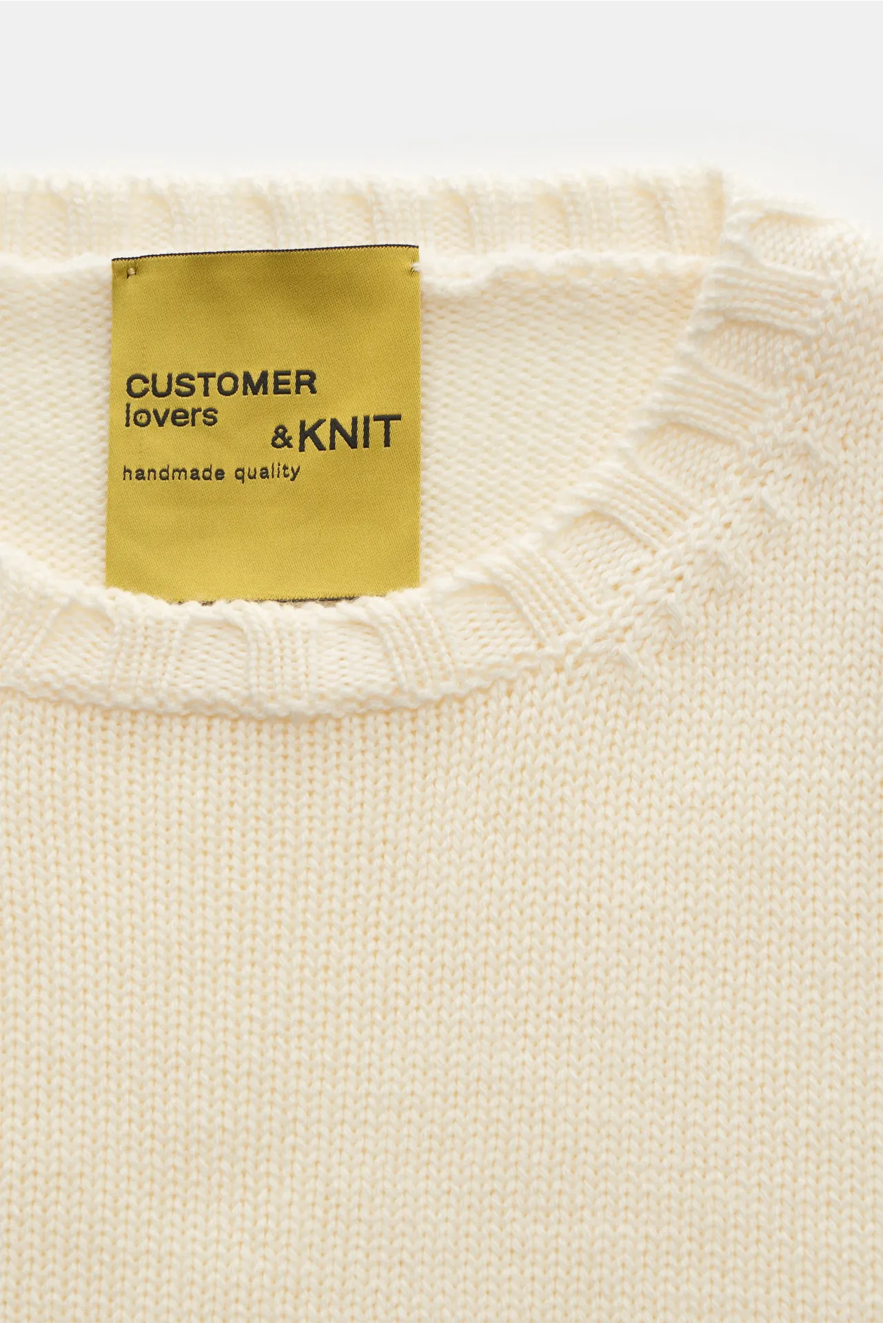 B.F. Knitwear - Herren - Merino Rundhalspullover creme – Bild 2