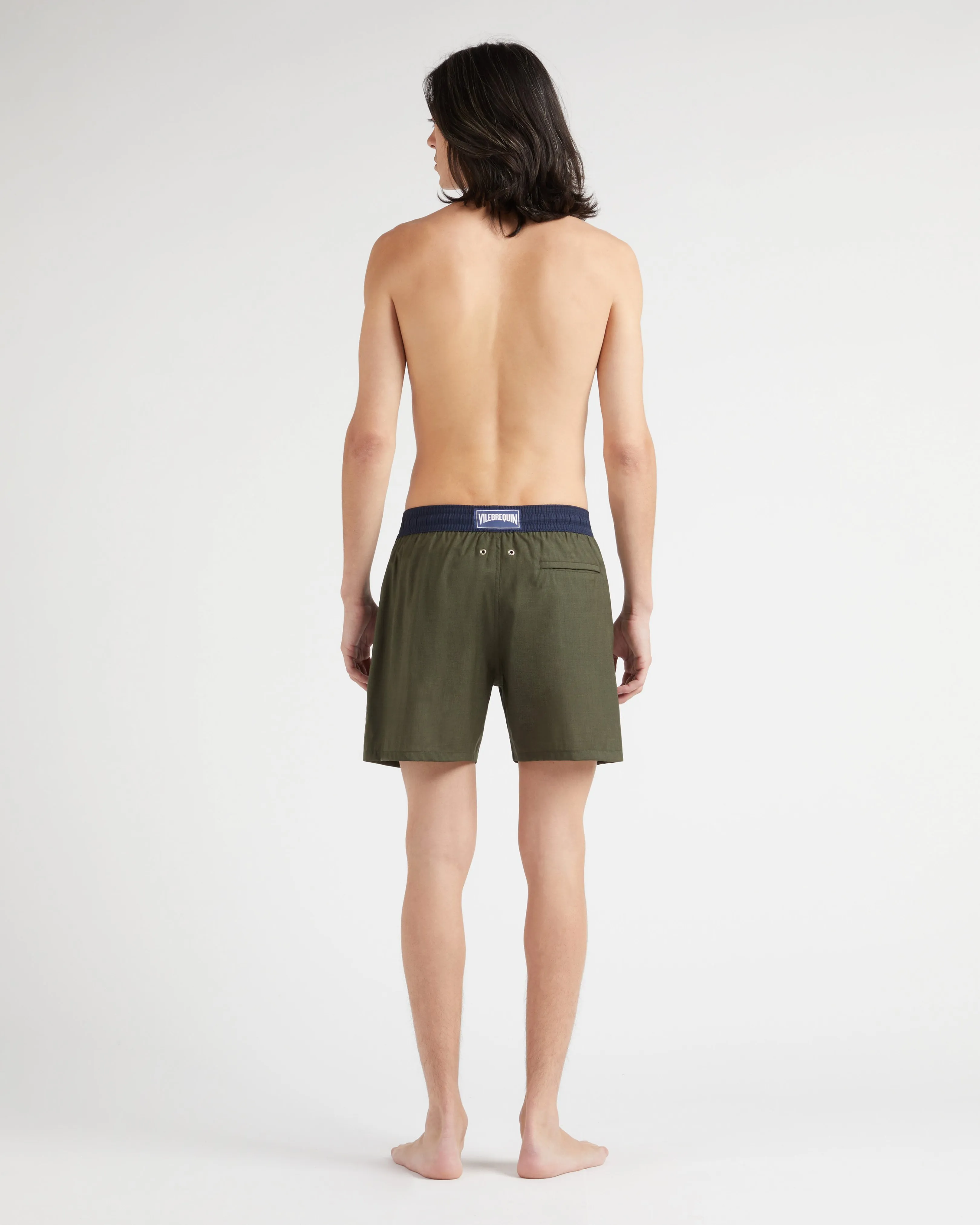 Vilebrequin - Zweifarbige Badeshorts Aus Merinowolle Für Herren - Bademode - Magnus - Grün - Größe L – Bild 4