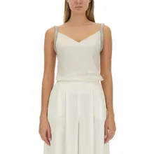 Fabiana Filippi - Satin Lingerie Top - Größe 40 - weiß Fabiana Filippi - Satin Lingerie Top - Größe 40 - weiß