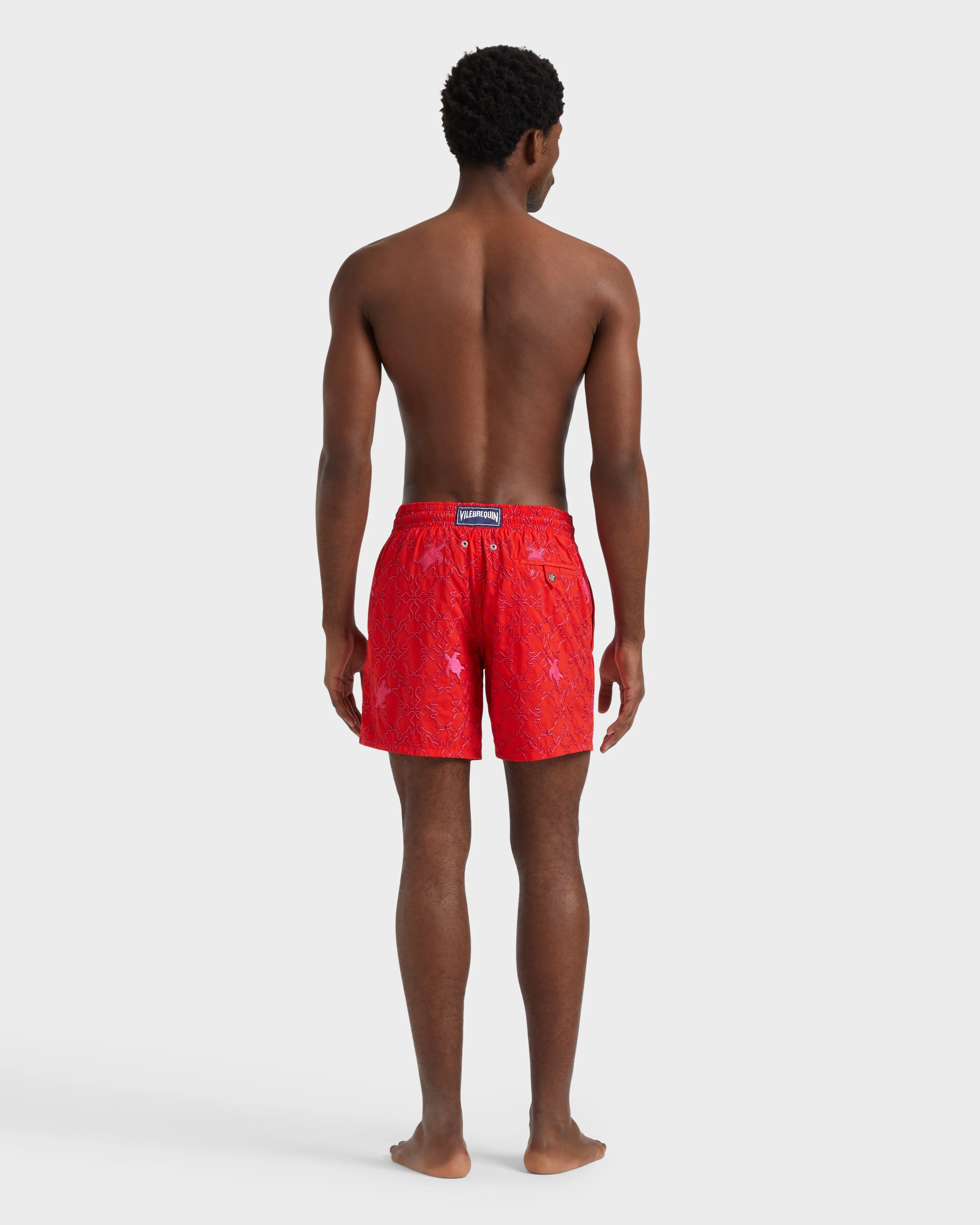 Vilebrequin - Herren-badeshorts Turtles Net Bestickt – Limitierte Auflage - Bademode - Mistral - Rot - Größe S – Bild 4