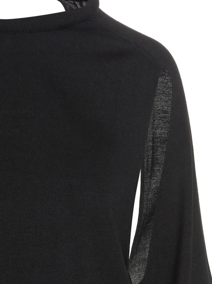 Ramael - Cut Out Insert Top Sweater - Größe M - schwarz – Bild 3