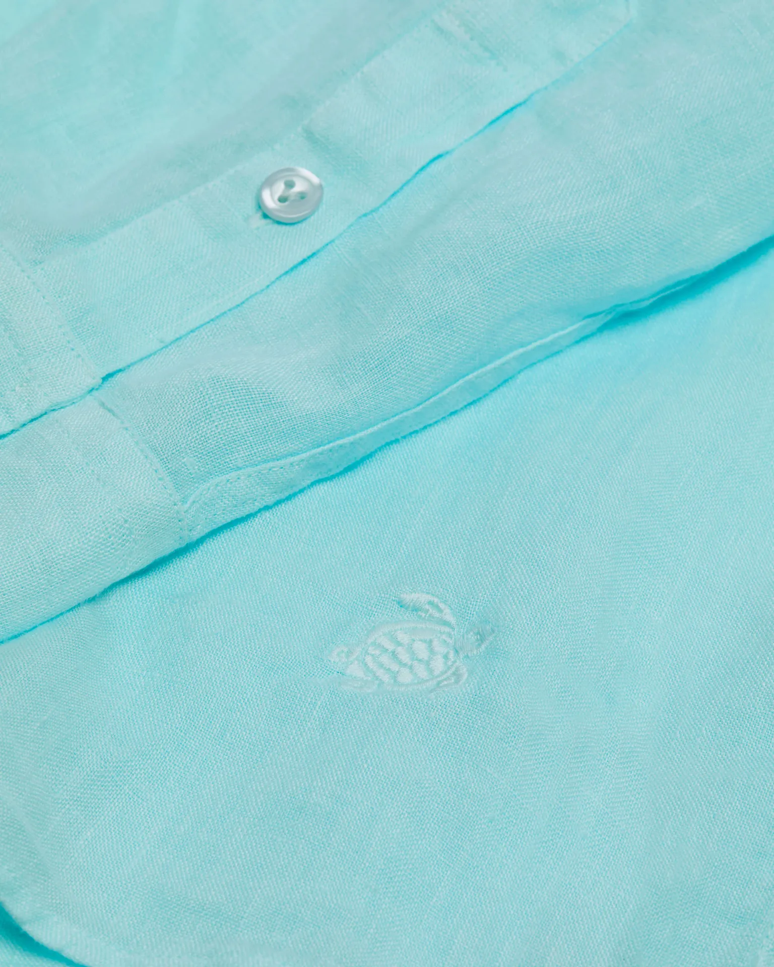 Vilebrequin - Einfarbiges Hemd Aus Leinen Für Herren - Hemd - Caroubis - Blau - Größe L – Bild 5