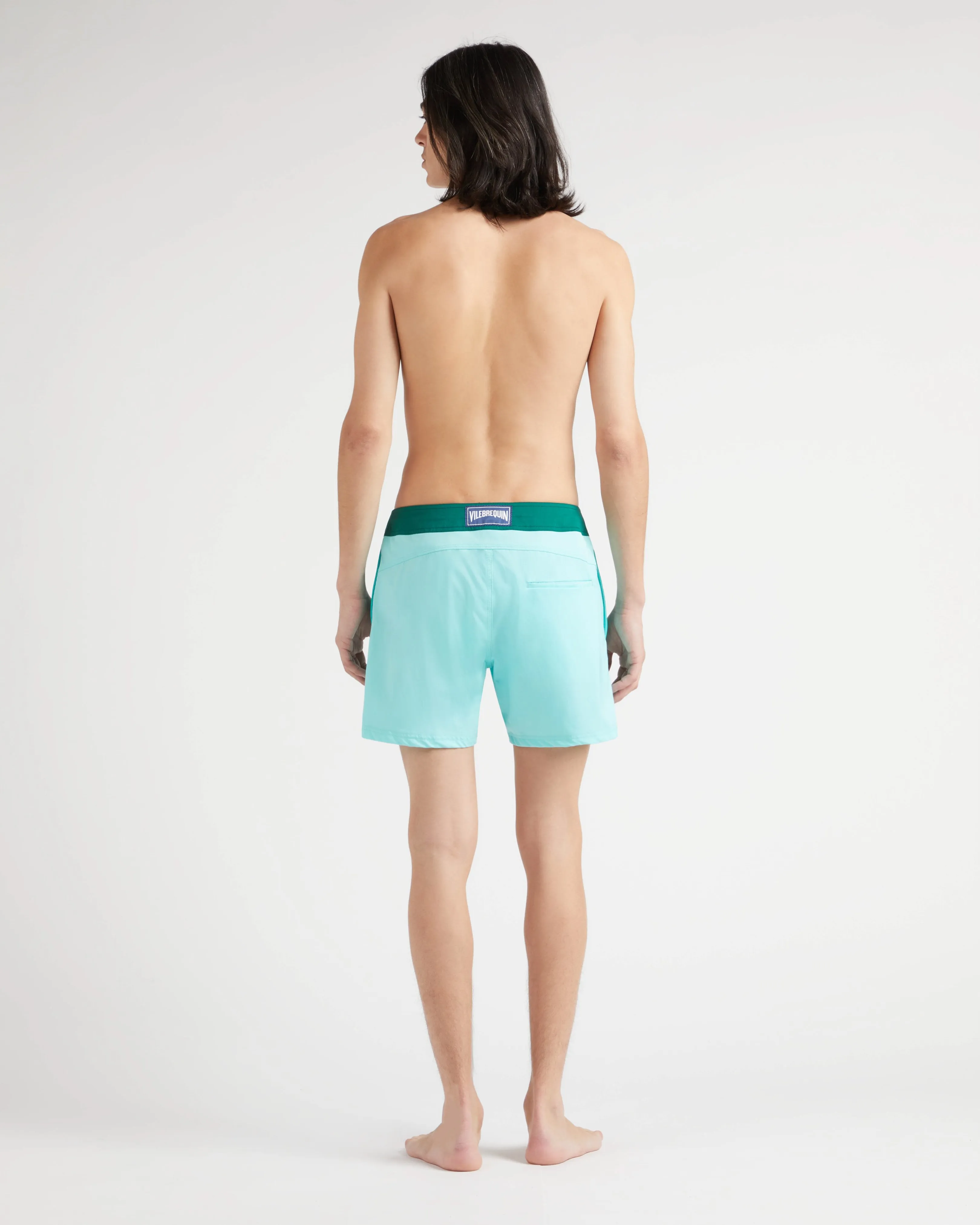 Vilebrequin - Color Block Stretch-badeshorts Mit Flachem Bund Für Herren - Bademode - Merle - Blau - Größe M – Bild 4