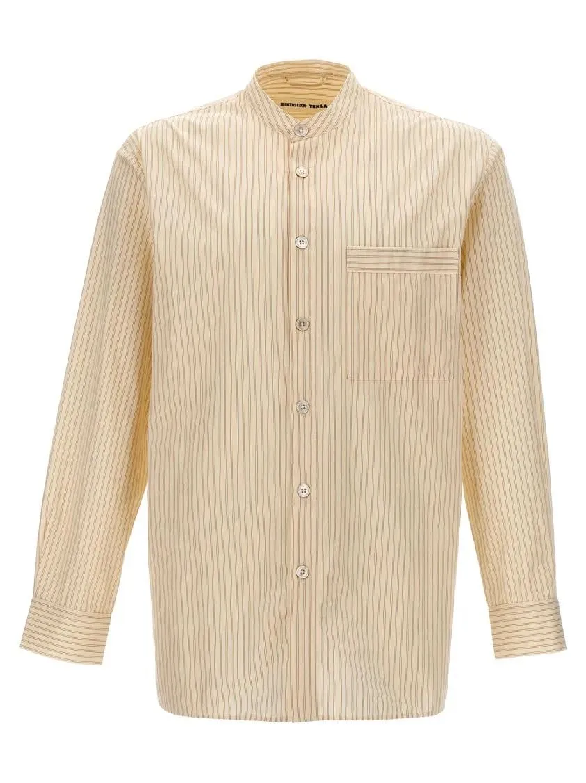 Birkenstock - Striped Cotton Poplin Shirt - Größe S - beige Birkenstock - Striped Cotton Poplin Shirt - Größe S - beige