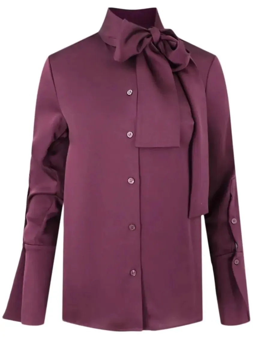 JONATHAN SIMKHAI - Long-Sleeve Blouse With Stylish Tie Detail - Größe XL - lila JONATHAN SIMKHAI - Long-Sleeve Blouse With Stylish Tie Detail - Größe XL - lila