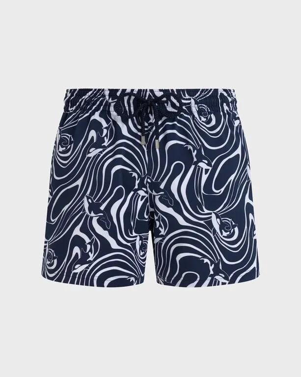 Vilebrequin - Kurze Orcas Stretch-badeshorts Für Herren - Bademode - Monrise - Blau - Größe L Vilebrequin - Kurze Orcas Stretch-badeshorts Für Herren - Bademode - Monrise - Blau - Größe L
