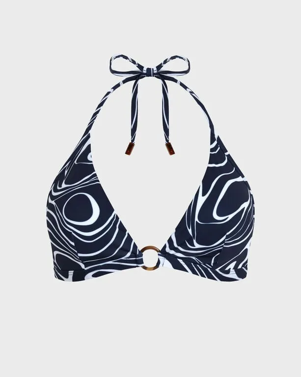 Vilebrequin - Waves Neckholder-bikinioberteil Für Damen - Bademode - Flechett - Blau - Größe M Vilebrequin - Waves Neckholder-bikinioberteil Für Damen - Bademode - Flechett - Blau - Größe M