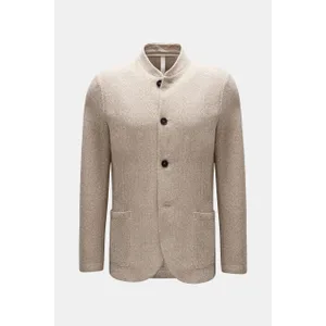 Harris Wharf London  - Herren - Strickblazer %27Nehru Jacket%27 beige/weiß gemustert Harris Wharf London  - Herren - Strickblazer %27Nehru Jacket%27 beige/weiß gemustert