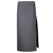 RIER - Midi Wool Skirt With Side Slit - Größe S - grau RIER - Midi Wool Skirt With Side Slit - Größe S - grau