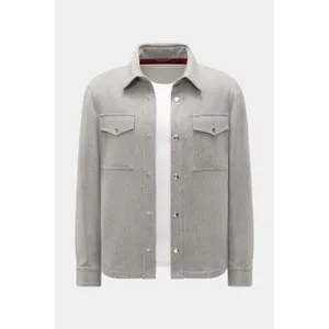 Brunello Cucinelli - Herren - Cashmere Overshirt grau meliert Brunello Cucinelli - Herren - Cashmere Overshirt grau meliert