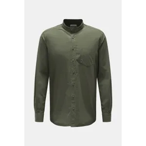 Weber+Weber - Herren - Casual Hemd %27Vintage Popeline Collar Shirt%27 Grandad-Kragen dunkelgrün Weber+Weber - Herren - Casual Hemd %27Vintage Popeline Collar Shirt%27 Grandad-Kragen dunkelgrün