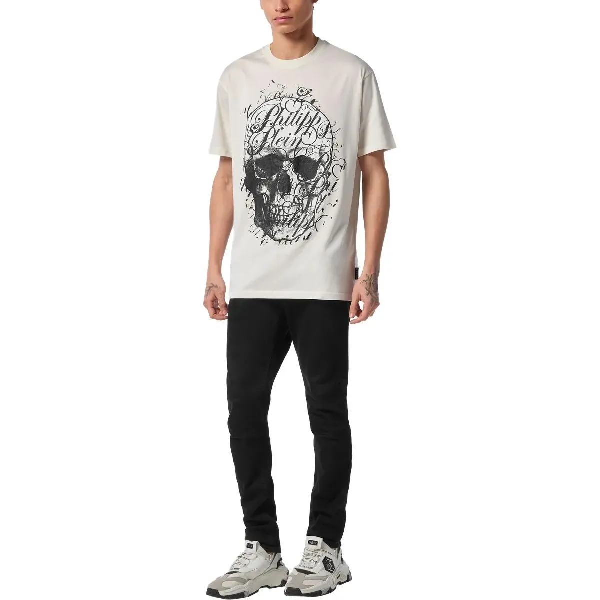 Philipp Plein - T-Shirt Coursive - Größe 3XL - weiß – Bild 2