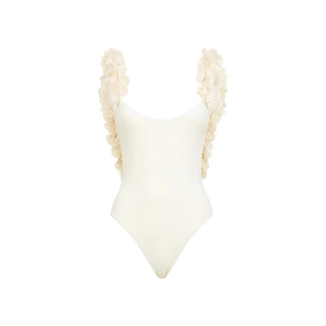 La Reveche - Ivory One-Piece Swimsuit With Floral Appliqués - Größe L - beige La Reveche - Ivory One-Piece Swimsuit With Floral Appliqués - Größe L - beige