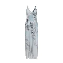Alberta Ferretti - Floral Print Maxi Dress With V-Neckline - Größe 40 - blau Alberta Ferretti - Floral Print Maxi Dress With V-Neckline - Größe 40 - blau