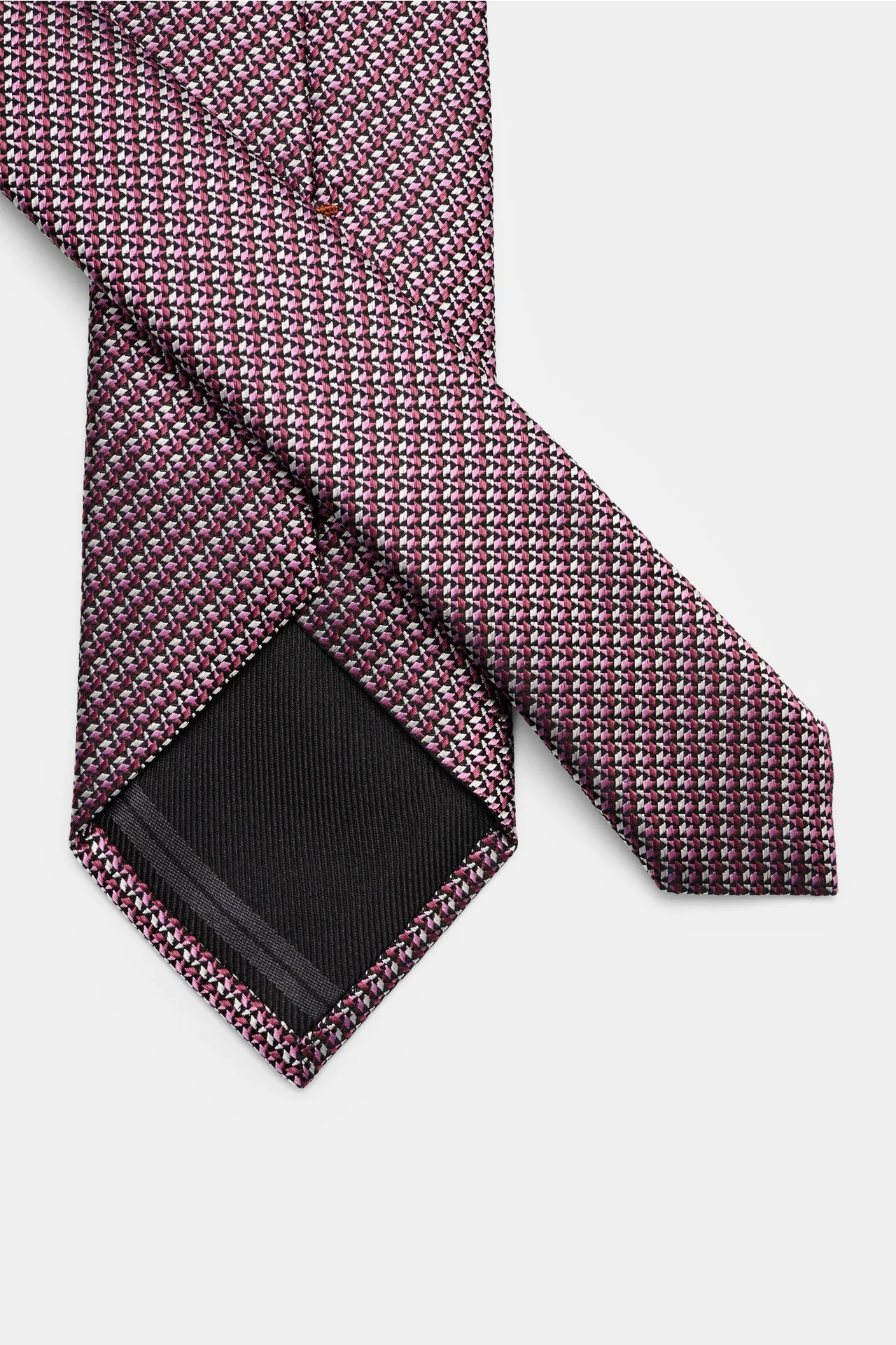 Zegna - Herren - Seidenkrawatte violett/schwarz/hellgrau gemustert – Bild 3
