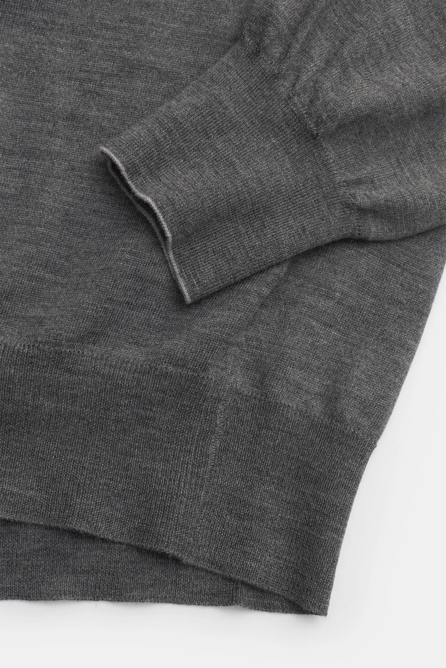 Brunello Cucinelli - Herren - Feinstrick-Rollkragenpullover dunkelgrau meliert – Bild 3