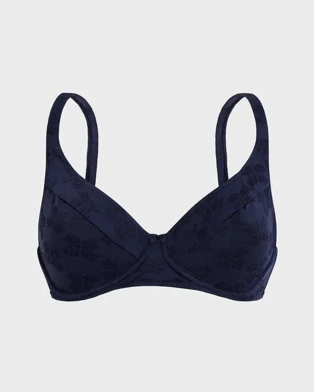 Vilebrequin - Turtle Monogram Bügel-bikinioberteil Aus Jacquard Für Damen - Bademode - Leona - Blau - Größe S Vilebrequin - Turtle Monogram Bügel-bikinioberteil Aus Jacquard Für Damen - Bademode - Leona - Blau - Größe S