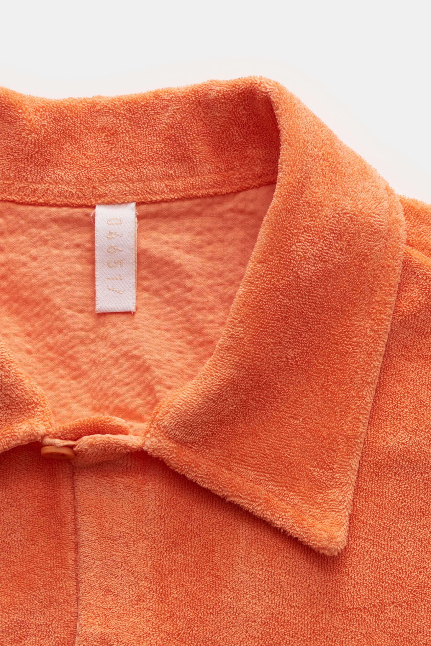 04651/ A trip in a bag - Herren - Frottee-Kurzarmhemd 'Terry Shirt' Kubanischer Kragen orange – Bild 2