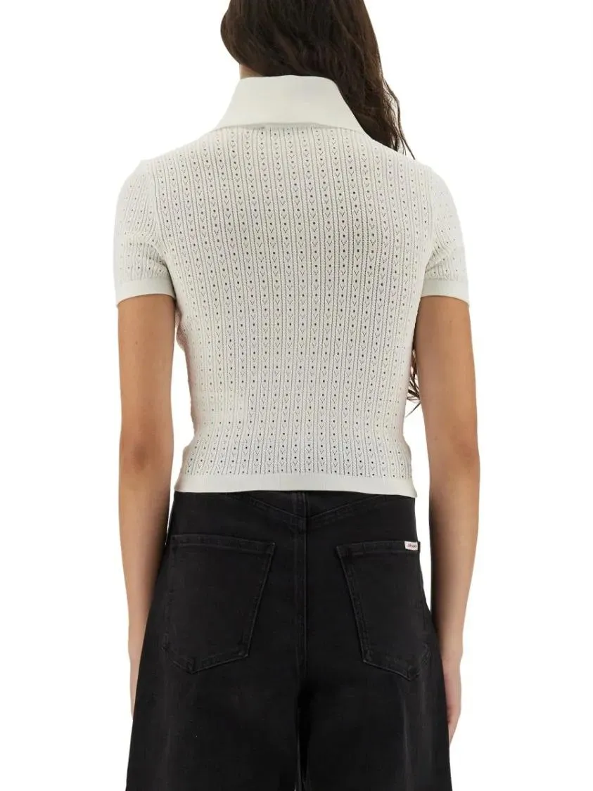 self-portrait - Perforated Knit Top - Größe S - schwarz – Bild 3