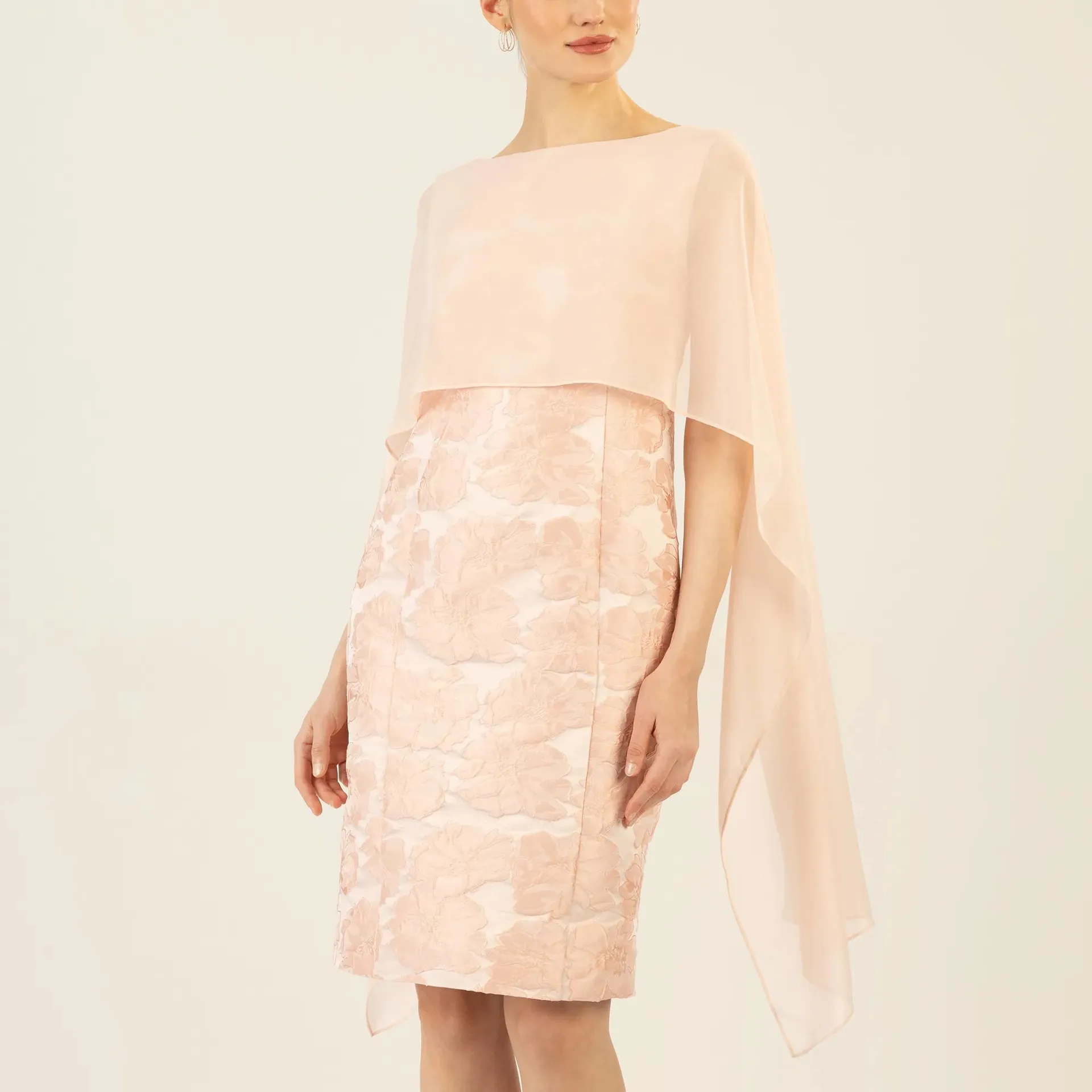 Apart - Jacquardkleid mit Chiffonstola - Größe 42 - rosa – Bild 3