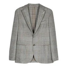 Luigi Bianchi - Grey Tartan Check Jacket - Größe 52 - grau Luigi Bianchi - Grey Tartan Check Jacket - Größe 52 - grau