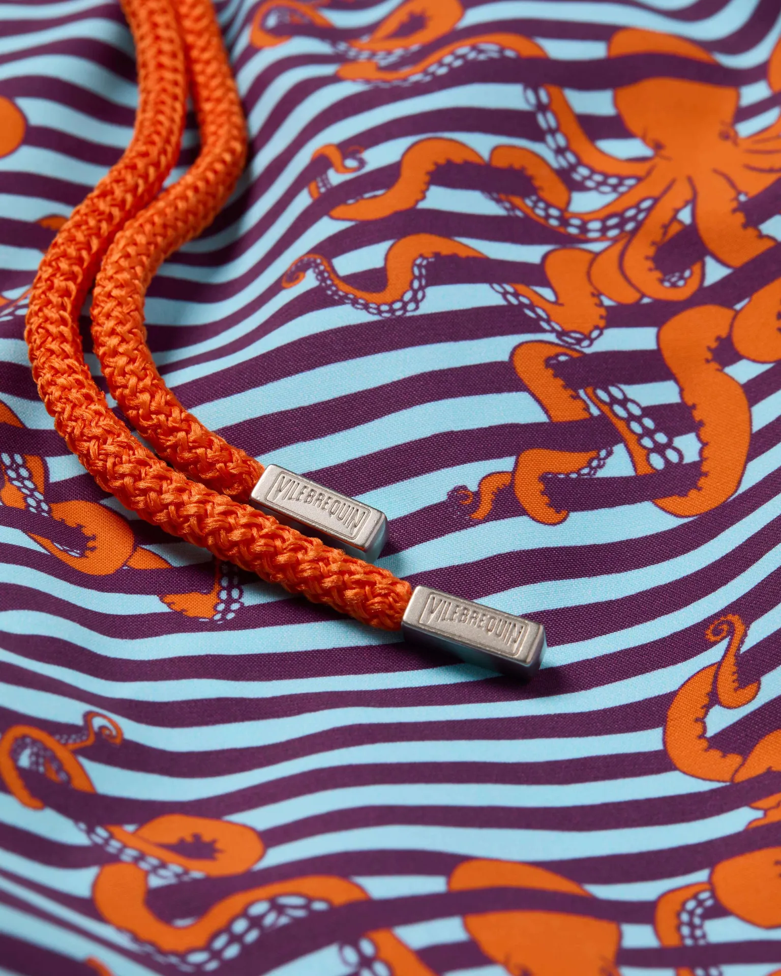 Vilebrequin - Zweifarbige Octopus Badeshorts Mit Streifen Für Herren - Bademode - Moka - Blau - Größe S – Bild 5