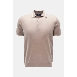 Fedeli - Herren - Kurzarm-Strickpolo %27Eton%27 graubraun Fedeli - Herren - Kurzarm-Strickpolo %27Eton%27 graubraun