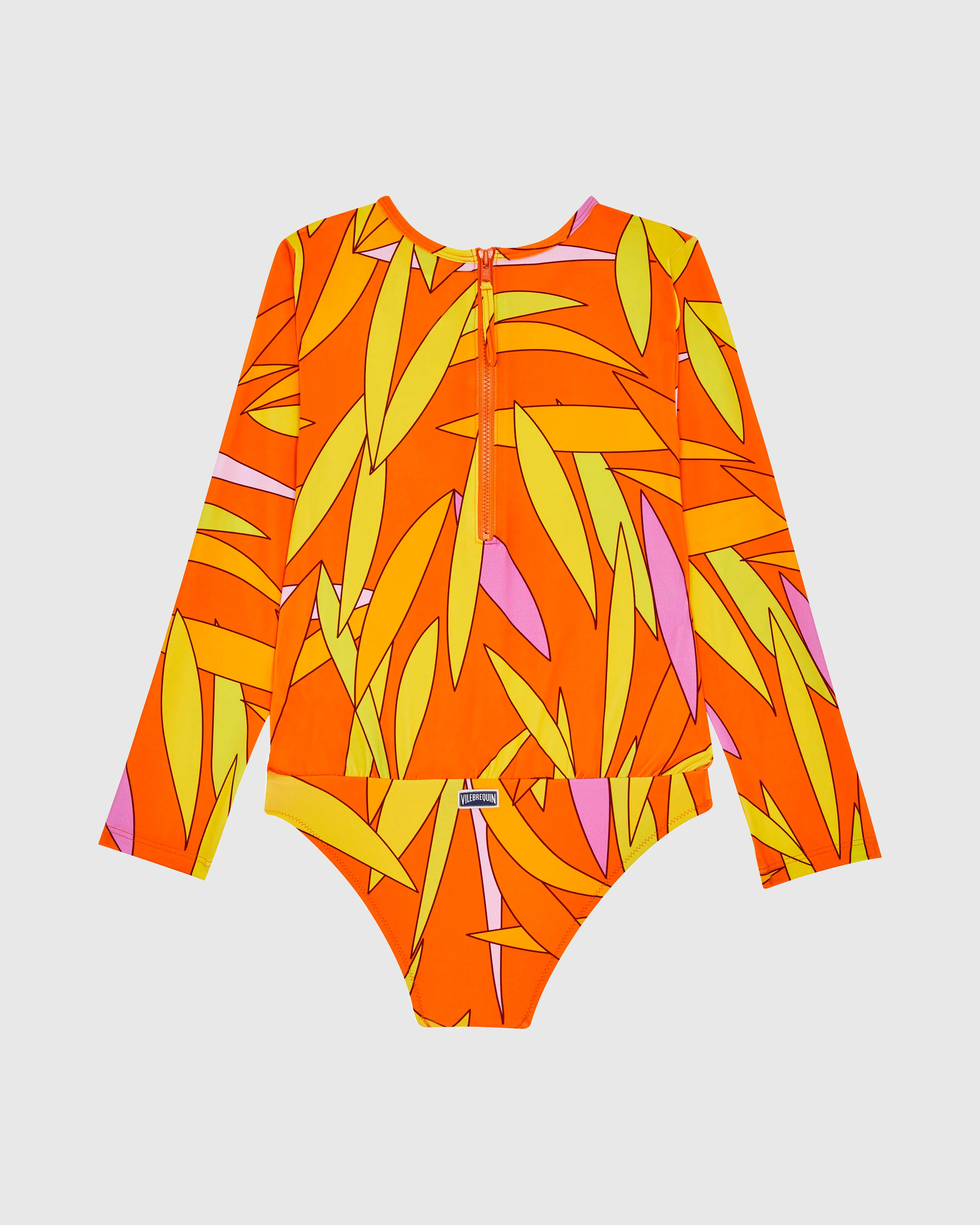 Vilebrequin - Madrague Rashguard-badeanzug Mit Reißverschluss Für Mädchen - Rashguard - Galaxy - Orange - Größe 8 – Bild 2