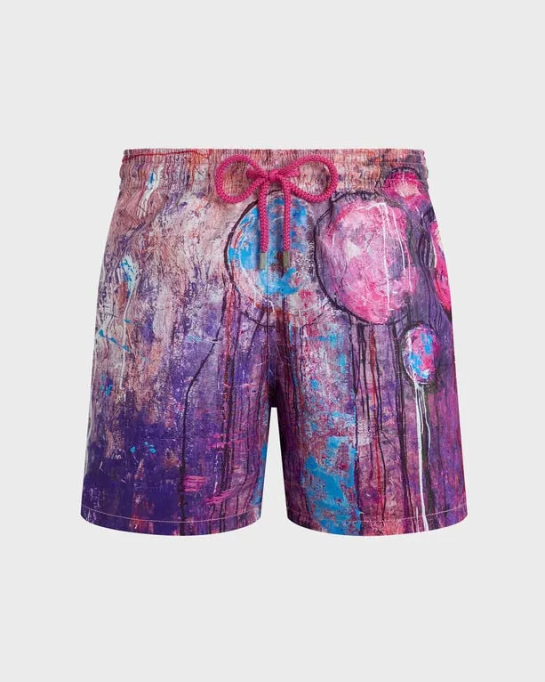 Vilebrequin - Dripping Balloons Badeshorts Für Herren - Bademode - Moorea - Violett - Größe XS Vilebrequin - Dripping Balloons Badeshorts Für Herren - Bademode - Moorea - Violett - Größe XS