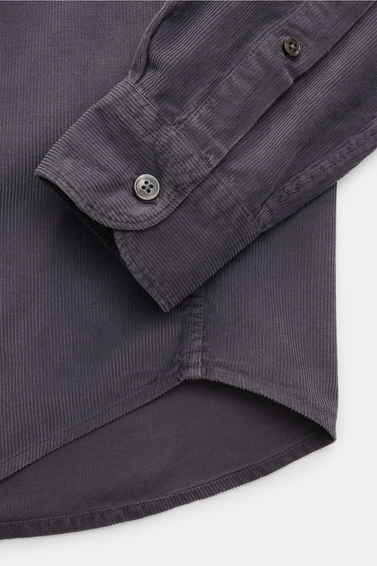 Closed - Herren - Cordhemd Button-Down-Kragen dunkelgrau – Bild 3