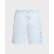 Vilebrequin - Einfarbige Leinen-bermudashorts Mit Cargotaschen Für Herren - Bermuda - Baie - Weiss - Größe XXL Vilebrequin - Einfarbige Leinen-bermudashorts Mit Cargotaschen Für Herren - Bermuda - Baie - Weiss - Größe XXL
