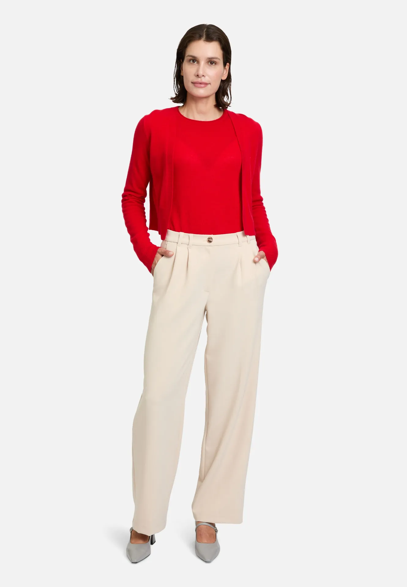 Kaschmir-Strickjacke mit Rippbündchen – Bild 2