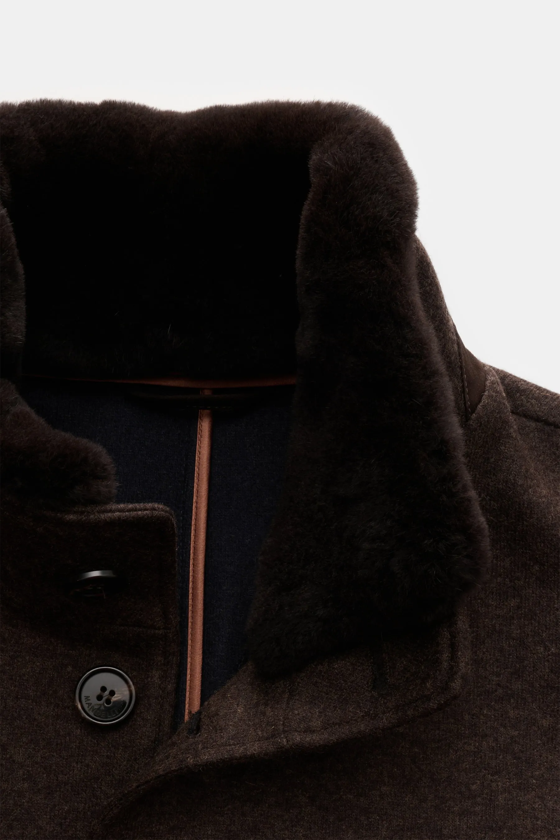Mandelli - Herren - Cashmere Jacke dunkelbraun meliert – Bild 3