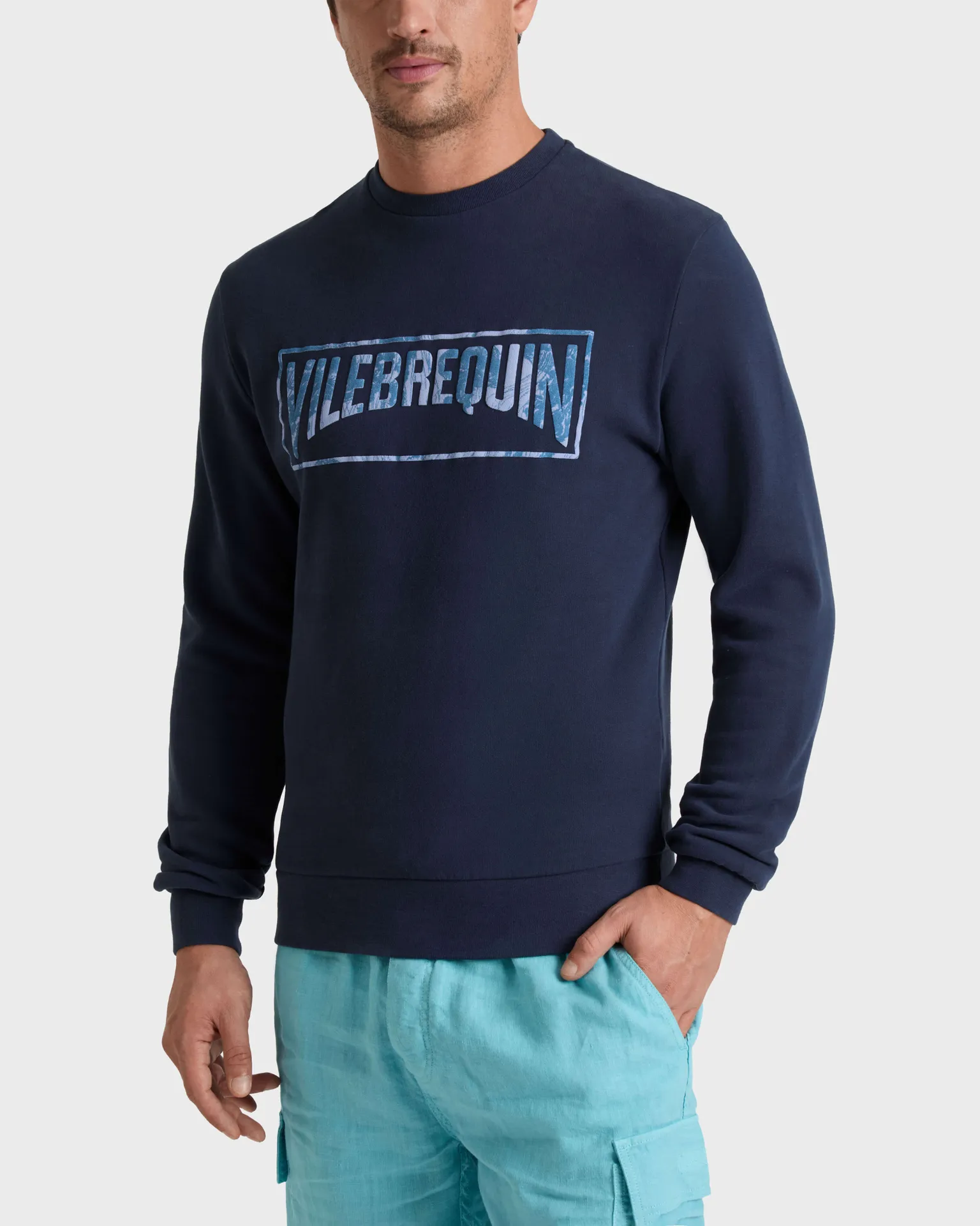 Vilebrequin - Sweatshirt Aus Bio-baumwolle Mit Geflocktem Vilebrequin-logo Für Herren - Sweatshirt - Jorasse - Blau - Größe L – Bild 3