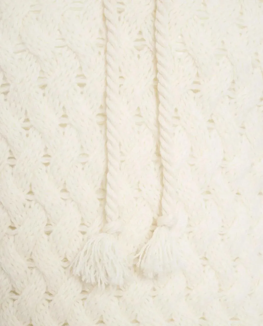 Amaranto - Cable knit hoodie - Größe L - weiß – Bild 2