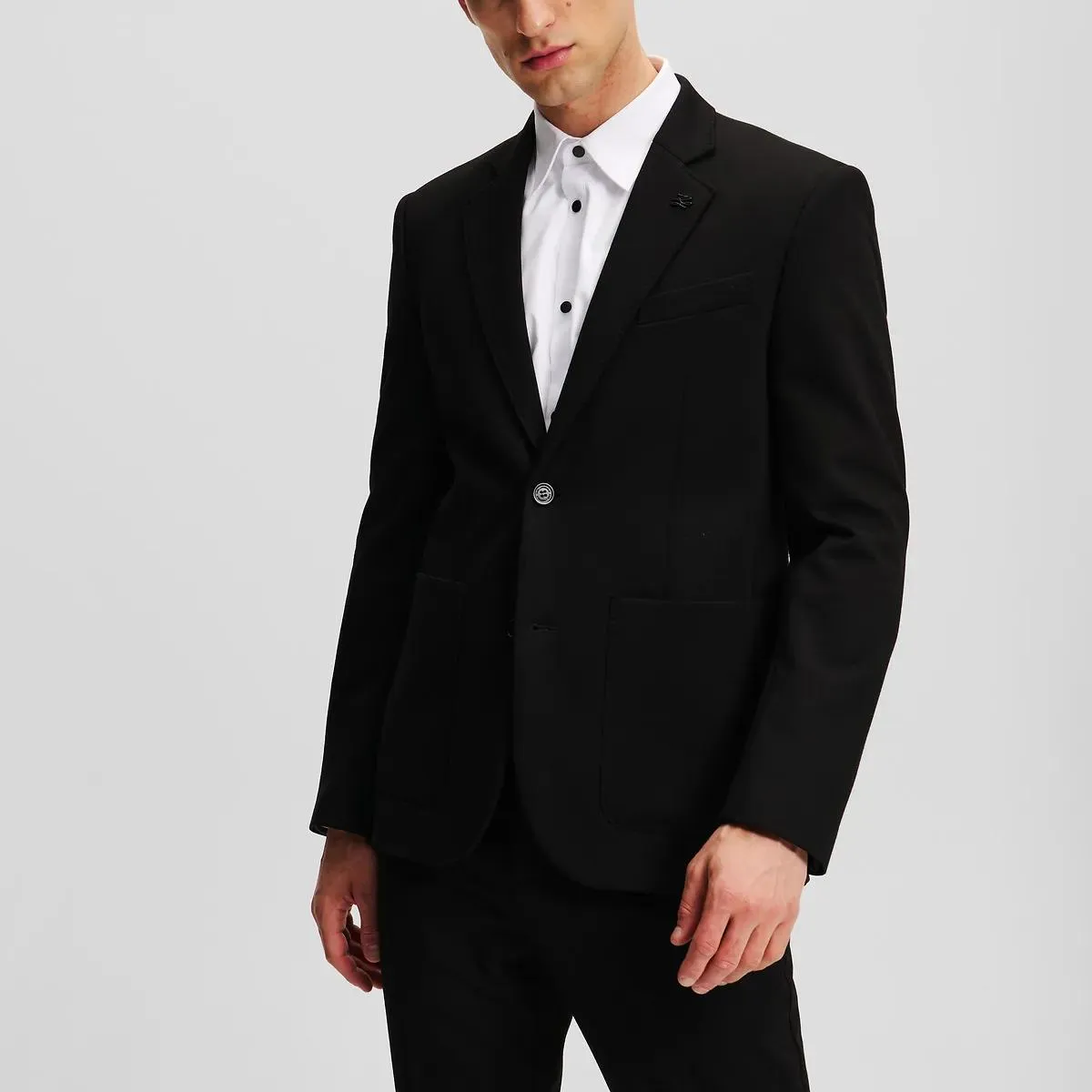 Karl Lagerfeld - PUNTO-JACKE IM COUTURE-STIL - Größe 46 - schwarz – Bild 4