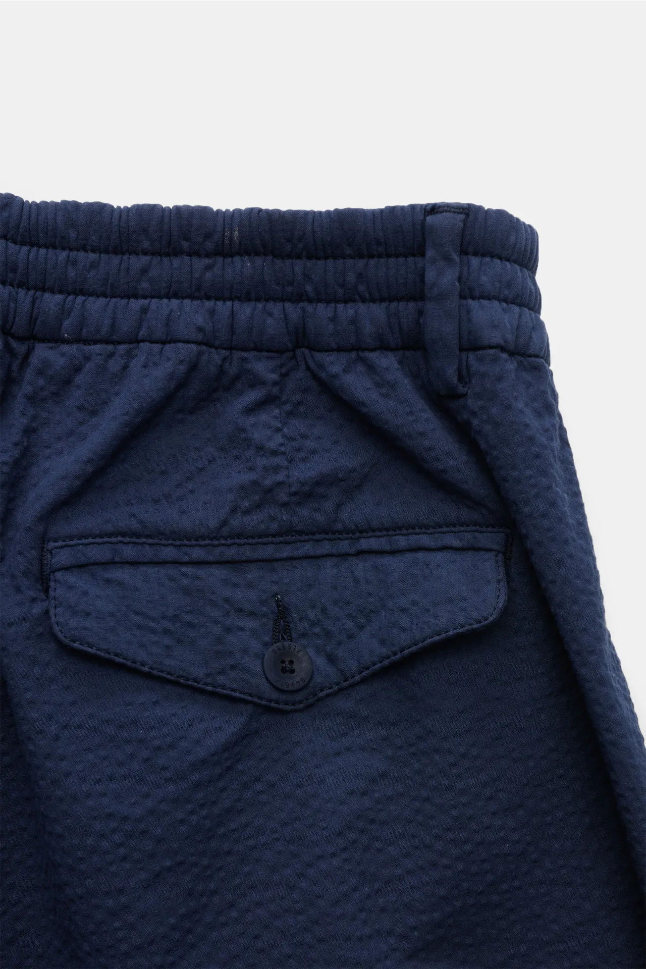 04651/ A trip in a bag - Herren - Seersucker-Shorts navy – Bild 3