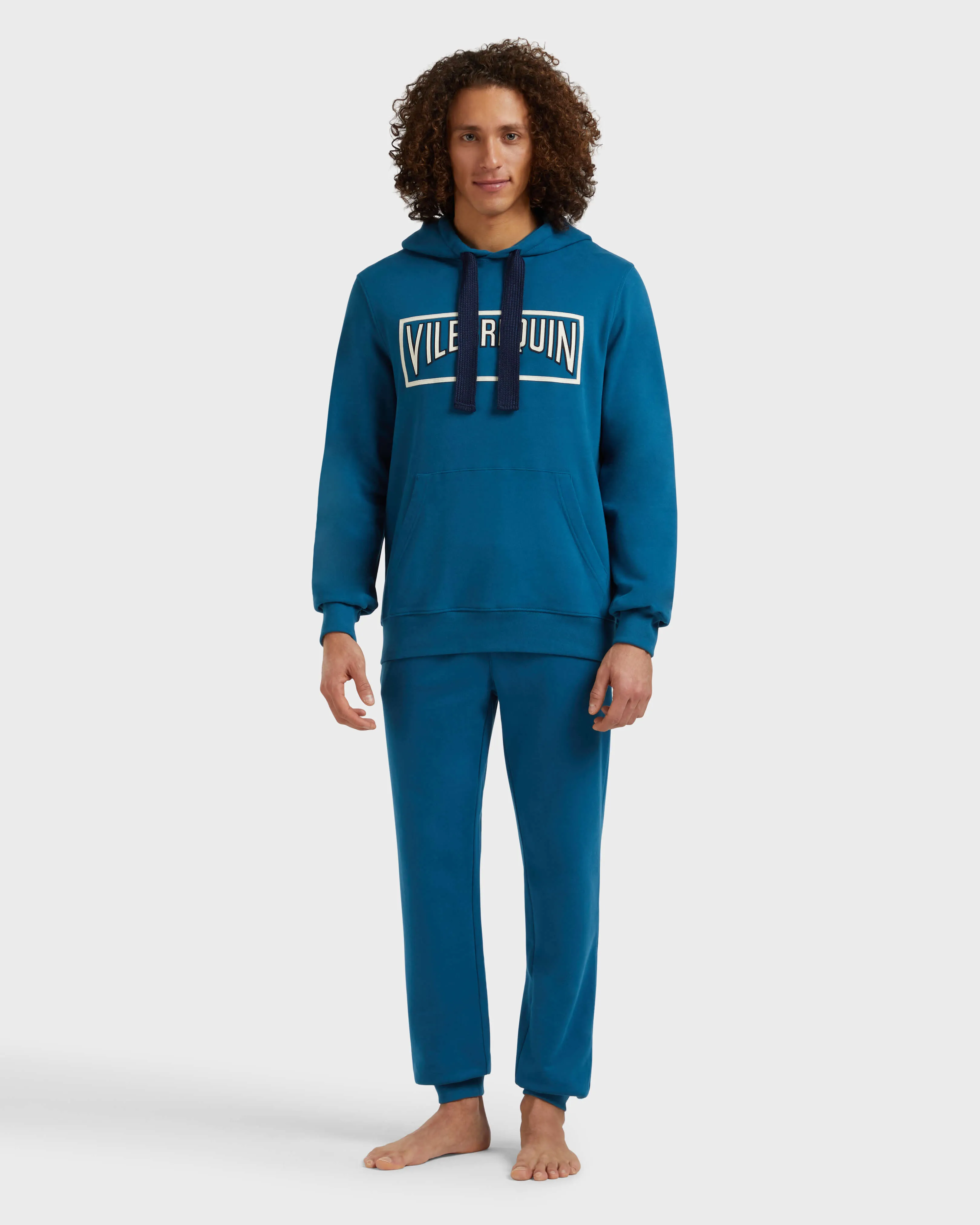 Vilebrequin - Solid Kapuzensweatshirt Aus Baumwolle Für Herren - Sweatshirt - Martino - Blau - Größe XL – Bild 3