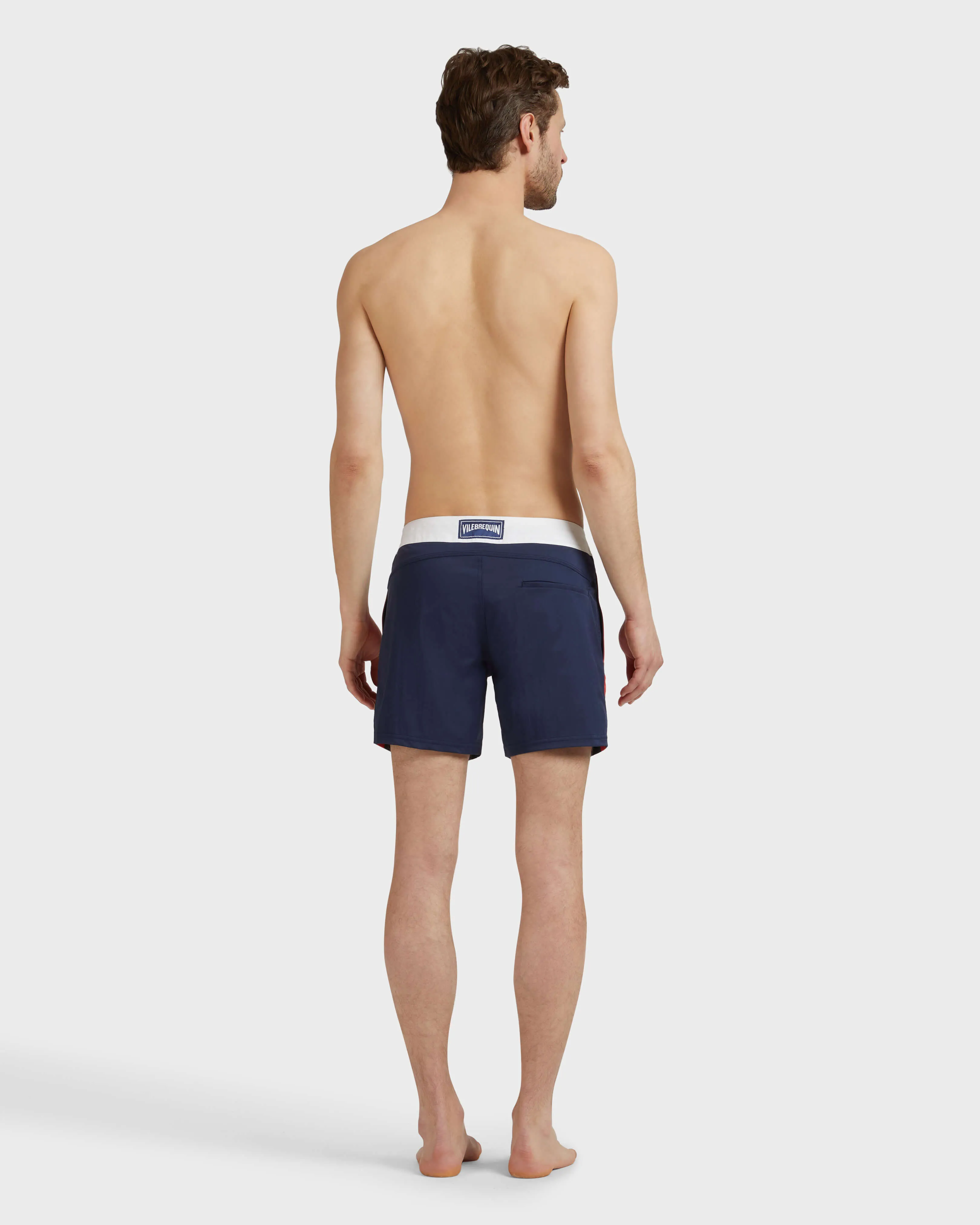 Vilebrequin - Color Block Stretch-badeshorts Mit Flachem Bund Für Herren - Bademode - Merle - Blau - Größe M – Bild 4