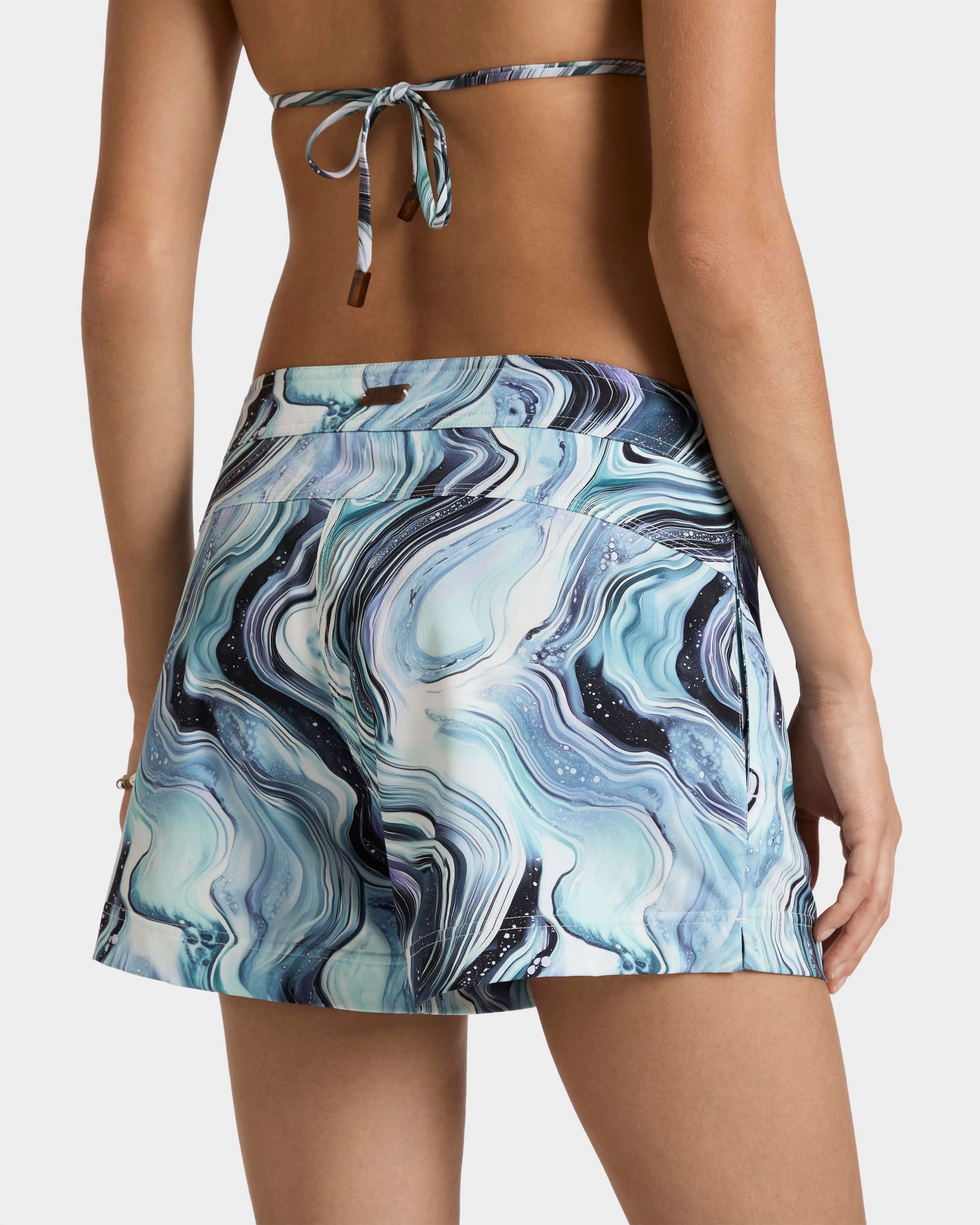Vilebrequin - Marble Stretch-badeshorts Mit Flachem Bund Für Damen - Shorty - Ferise - Weiss - Größe S – Bild 4