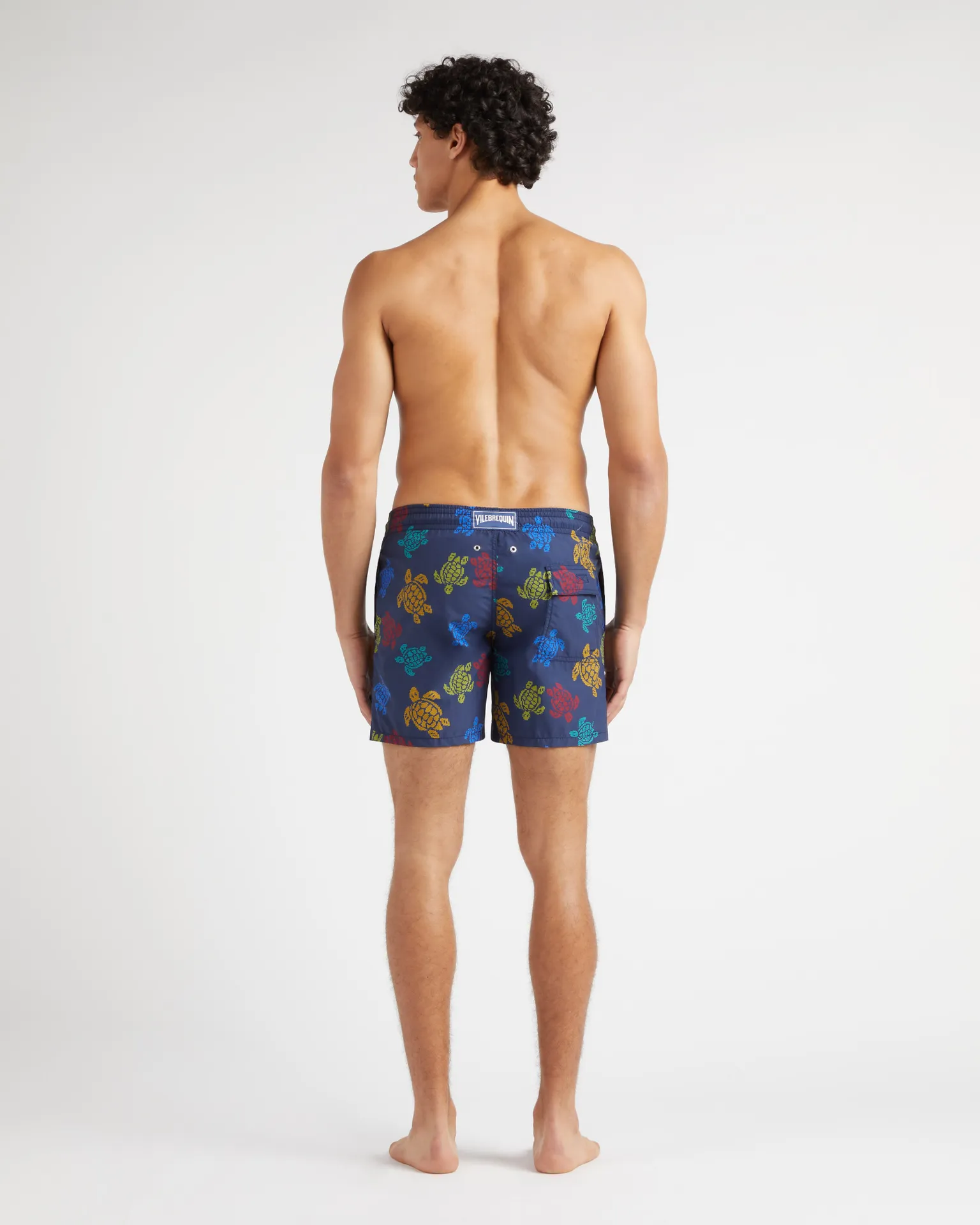 Vilebrequin - Ronde Des Tortues Tricot Badeshorts Für Herren – Vilebrequin X Falke - Bademode - Moorea - Blau - Größe XXL – Bild 4