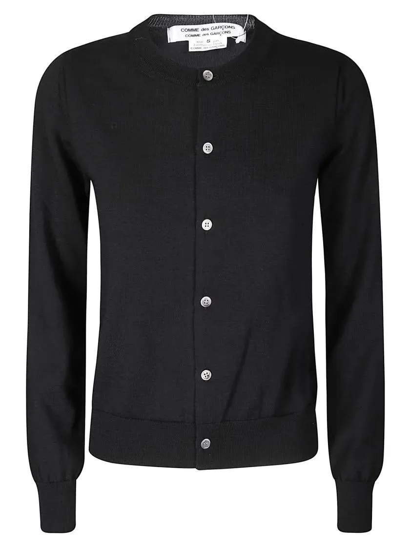 Comme des Garcons - Black Knit Cardigan With Contrasting Button Fasten - Größe S - schwarz Comme des Garcons - Black Knit Cardigan With Contrasting Button Fasten - Größe S - schwarz