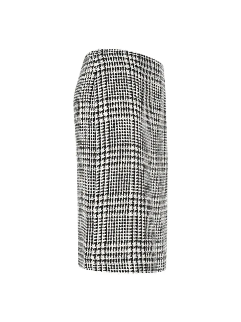 GIANLUCACA PANNOLO - Houndstooth Midi Skirt – White - Größe 40 - weiß – Bild 4
