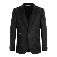 Philipp Plein - Wool Blazer With Stin Details Monogram - Größe 52 - schwarz Philipp Plein - Wool Blazer With Stin Details Monogram - Größe 52 - schwarz