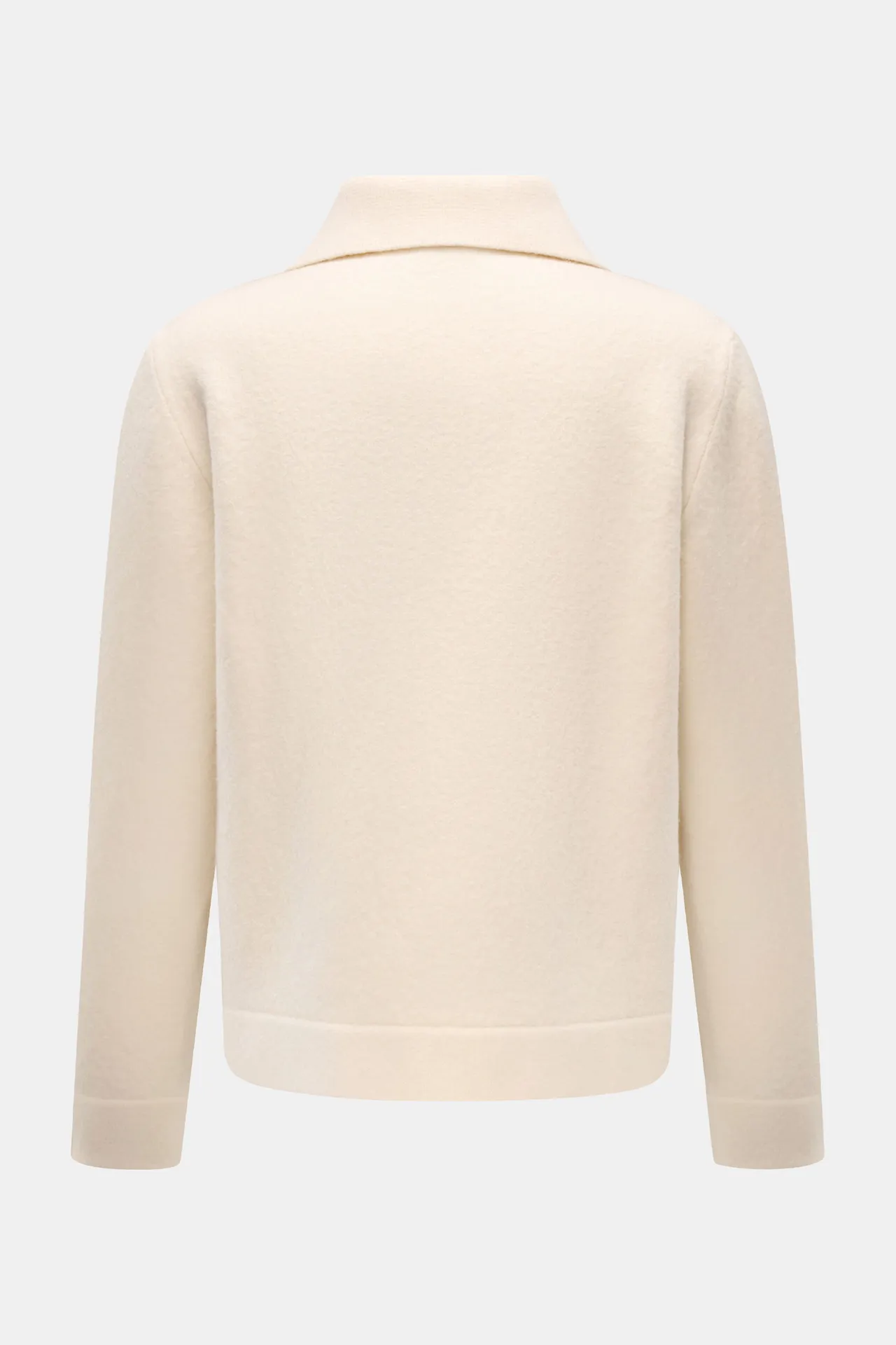 04651/ A trip in a bag - Herren - Woll-Overshirt 'Boiled Blouson' creme – Bild 2