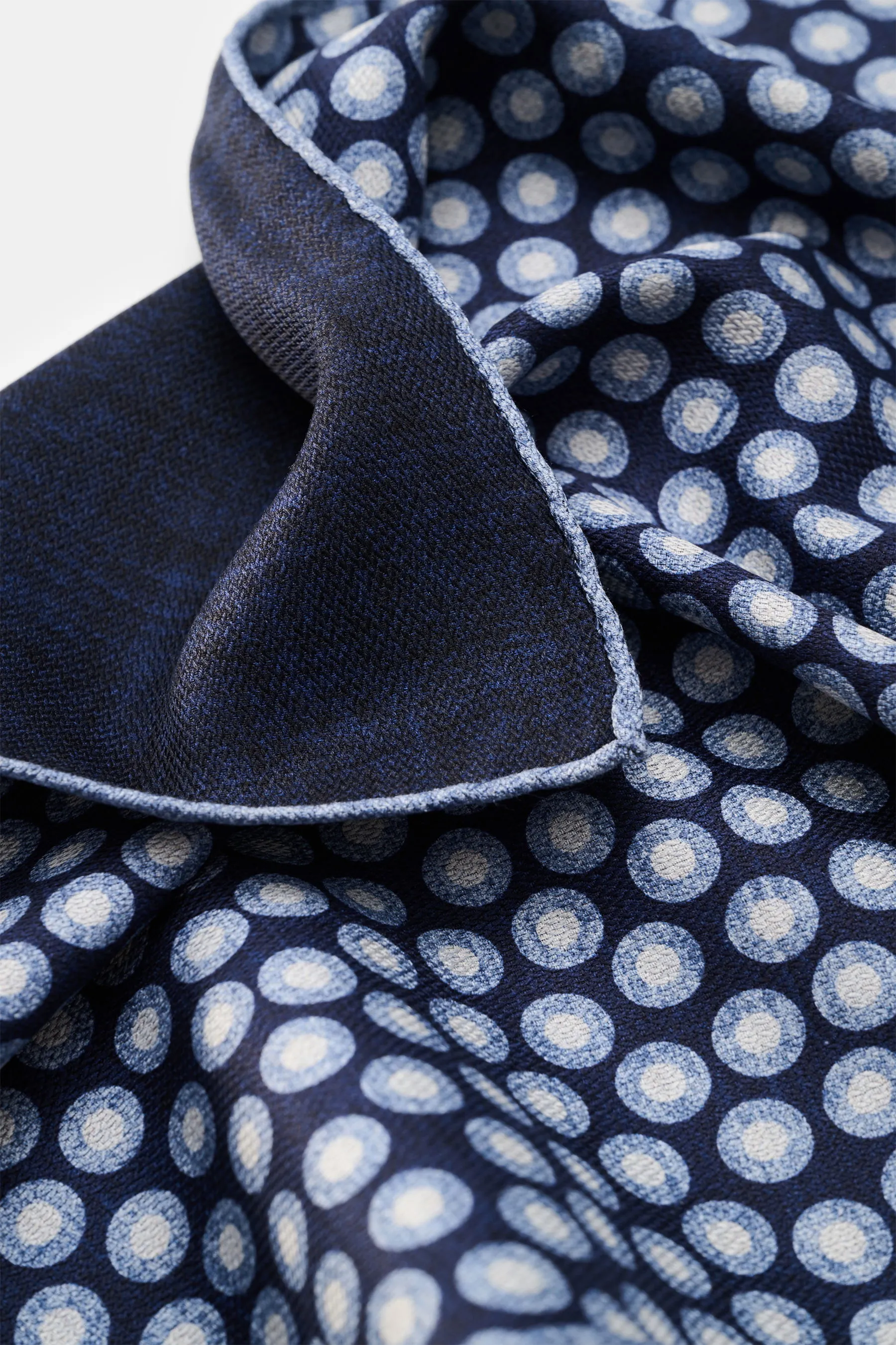 Brunello Cucinelli - Herren - Seiden-Einstecktuch navy/rauchblau gepunktet – Bild 2