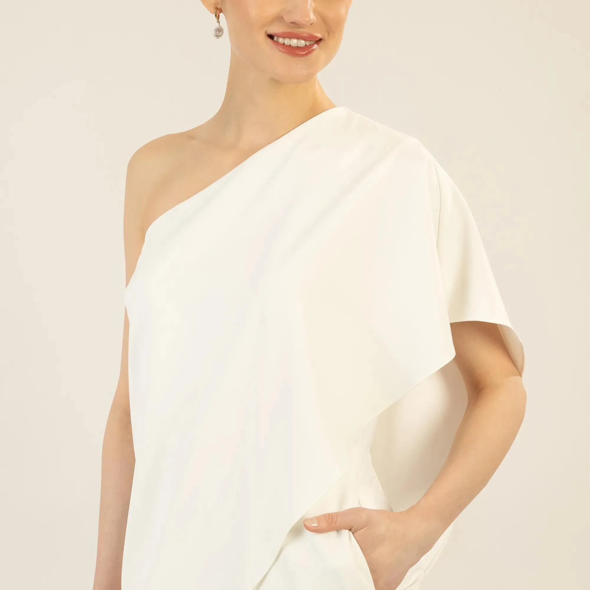 Apart - One-Shoulder Overall - Größe 44 - creme – Bild 3