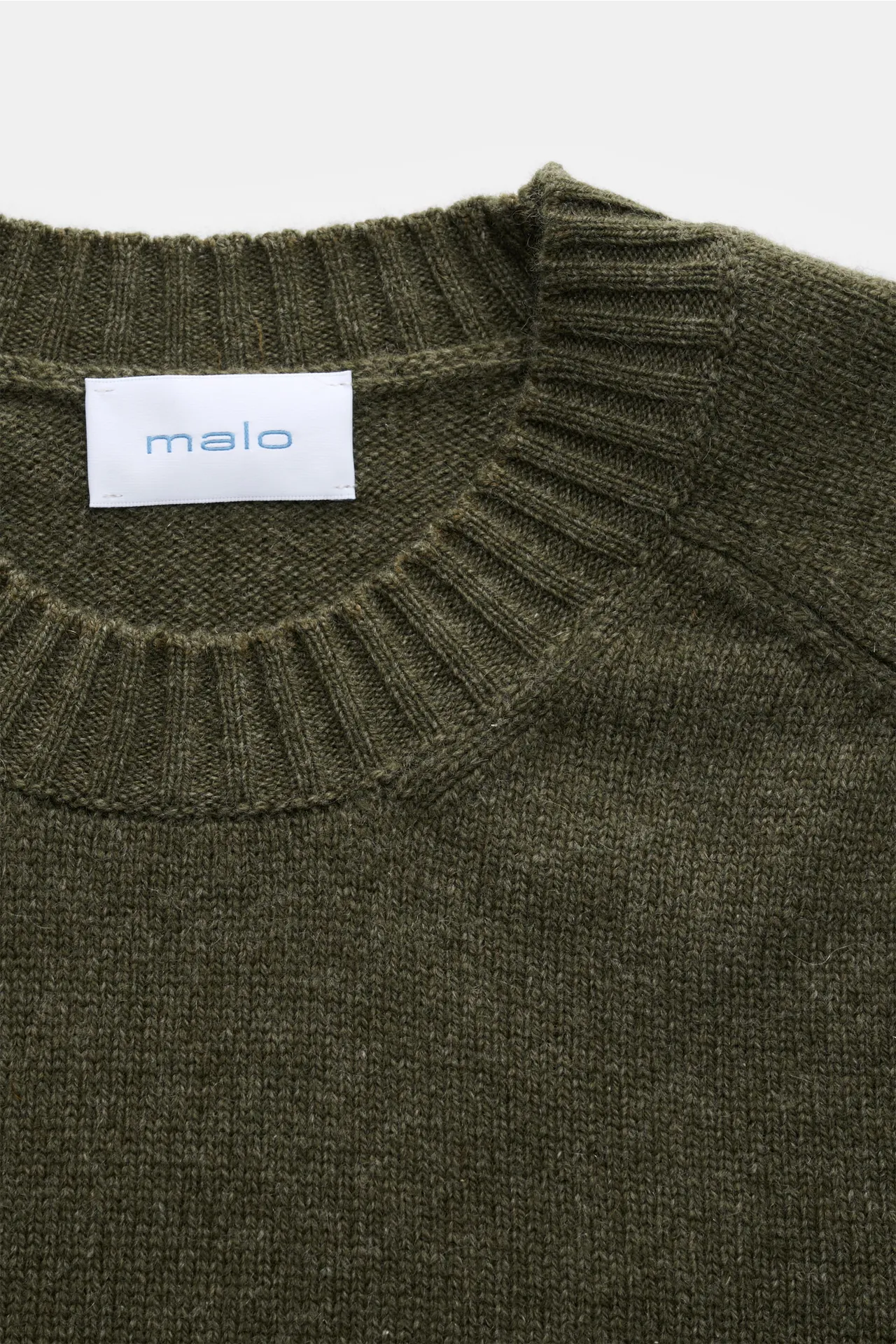 Malo - Herren - Cashmere Rundhalspullover graugrün meliert – Bild 2
