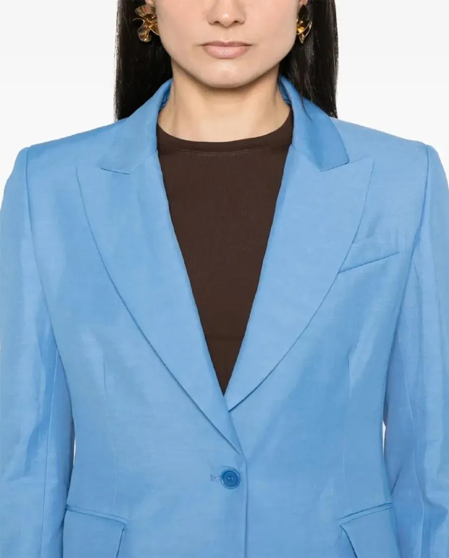 P.A.R.O.S.H. - Tailored Single-Breasted Blazer With Notched Lapel - Größe S - blue – Bild 2