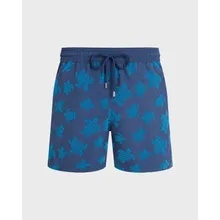 Vilebrequin - Beflockte Ronde Des Tortues Badeshorts Für Herren - Bademode - Moorea - Blau - Größe M Vilebrequin - Beflockte Ronde Des Tortues Badeshorts Für Herren - Bademode - Moorea - Blau - Größe M